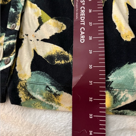 Free People button up dress floral print black yellow long sleeve size large - Picture 8 of 8